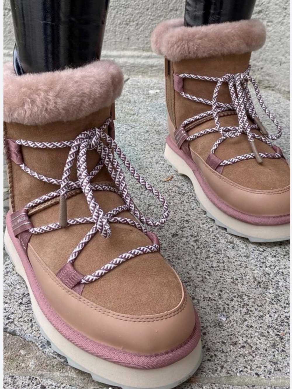 Suede Sheepeskin EMU Australia Anthropologie NWT Blurred Micro  Camel Boot8 (38) - Picture 2 of 16